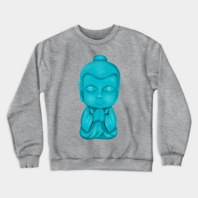 Blue Buddha statue Crewneck Sweatshirt by Manxcraft